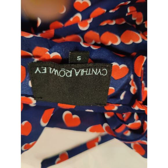 Cynthia Rowley Sleeveless Blouse S Holiday Cherry Girl Prints Casual Preppy - Picture 7 of 9